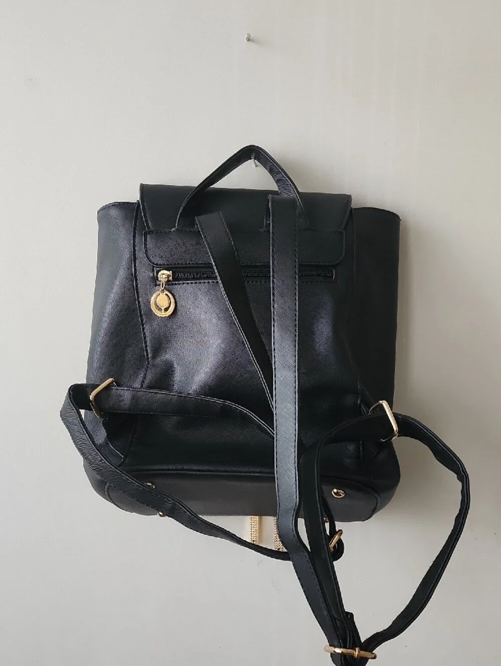Elegant Black Women’s Backpack with Gold Hardware. Great Condition